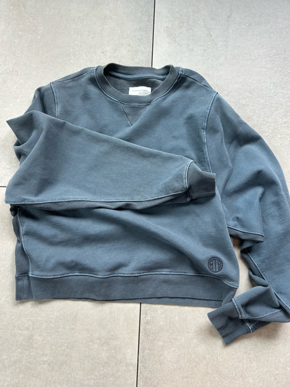 Madewell Washed Slate Blue Crewneck Sweatshirt